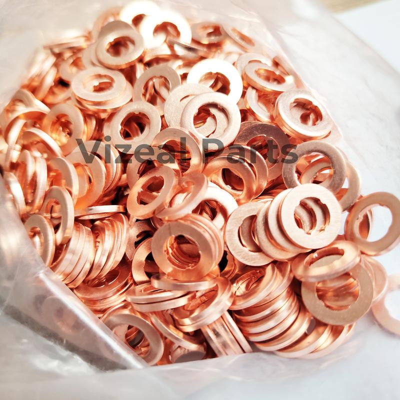 20/50/100PCS Fuel Injector Gasket Copper Washers Seals RF2A13H51A RF2A13H51B For Mazda 2 3 5 6