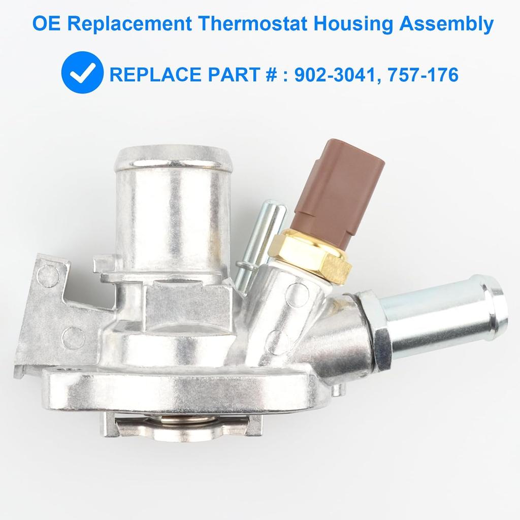 Thermostat Housing, Replace 902-3041, 757-176 Compatible with Dodge Fiat Jeep 1.4L - 2013-2016 Dart, 2012-2019 Fiat 500, 2014-2020 Fiat 500L,