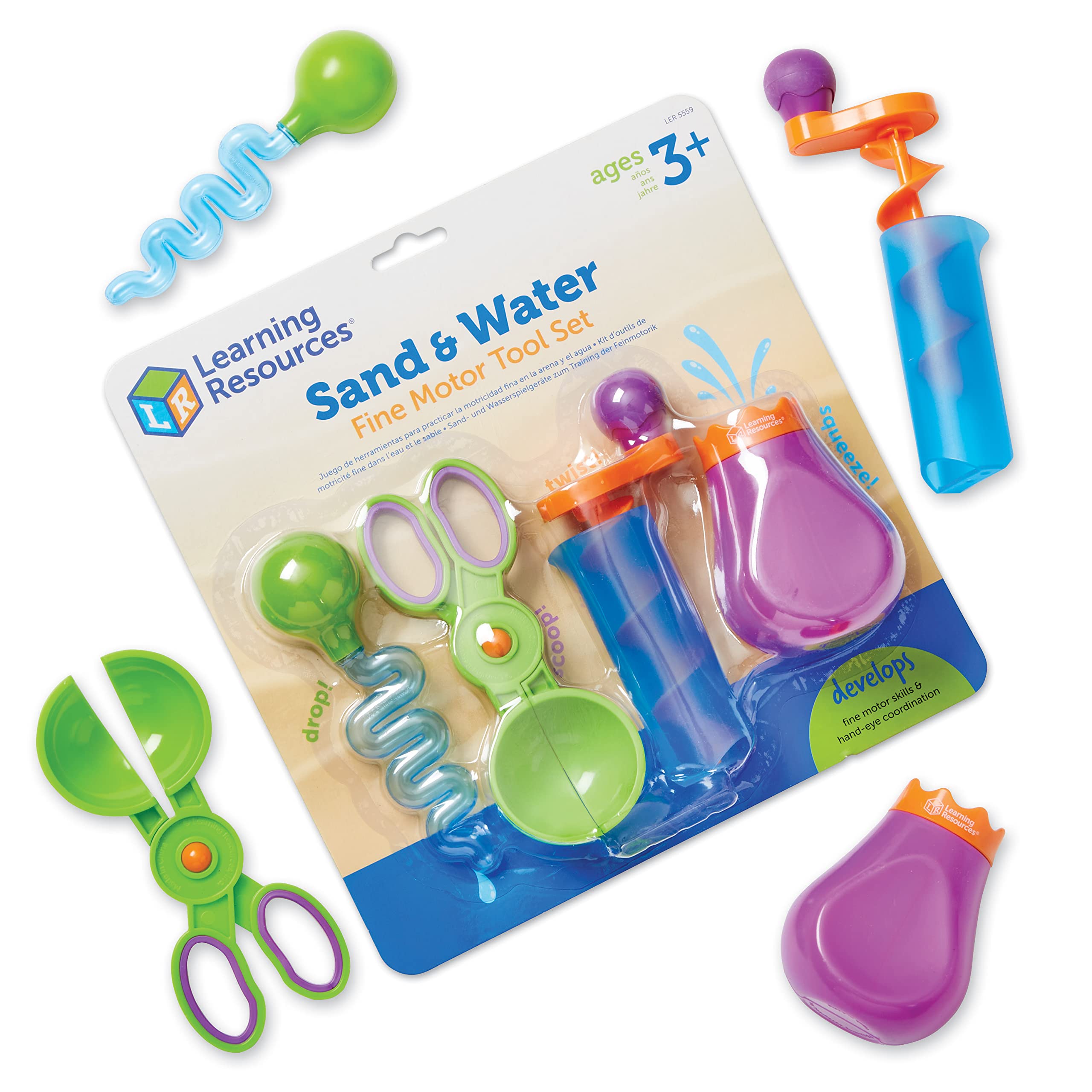 

Learning Resources Toddler Toy, Finger Training, Hand Exercise, Water and Sand Play Set, LER5559, Authentic