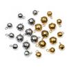 20pcs 4/5/6/8mm Round Stainless Steel Bead Ball Charms Pendant Gold Plated Earrings Bracelet DIY Jewelry Making Accessories