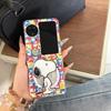 Cute lattice Cartoon Funny Snoopy Folding Magsafe Wireless Charge Phone Case For OPPO Find N2Flip N3Flip 3D Magnetic Holder