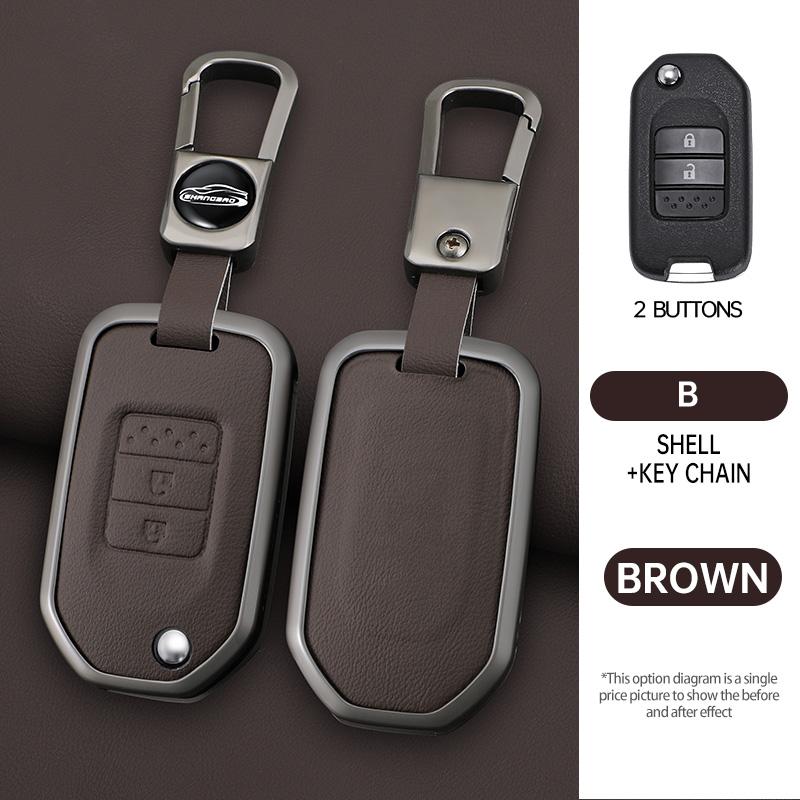 Interior Mouldings Zinc Alloy Car Key Case Cover Shell For Honda Civic Accord City Odyssey CR-V XR-V HR-V Vezel Jade Jazz Crider