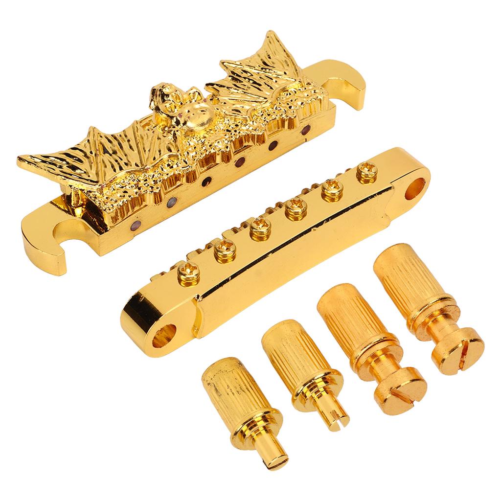 Guitar Bridge Tailpiece Roller Saddle Height Adjustable Beautiful Gold Roller Saddle Bridge