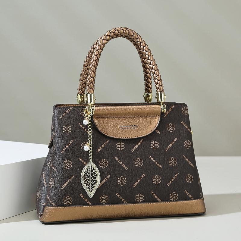 Borsa a mano Classica Fiori Vecchi Borsa per Mamma di Mezza Età Borsa Tote Fashion a Contrasto Borsa da Pendolare Premium a Grande Capacità Donna