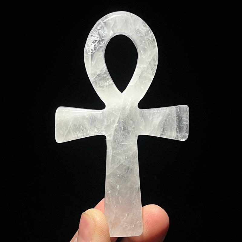 Natural Healing White Crystal Anka Cross