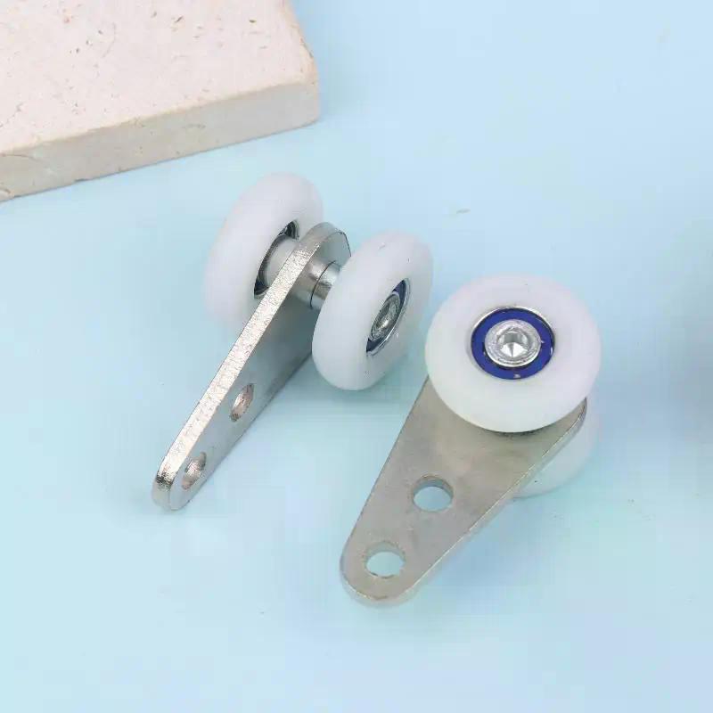 2Pcs Curtain & Sliding Door Track Pulleys - Hanging Pulley Block Hardware for Curtain Rails Sliding Door Cabinets Windows