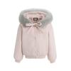 Big fur collar hooded padded jacket women's new winter woolen top small padded warm padded jacket women
