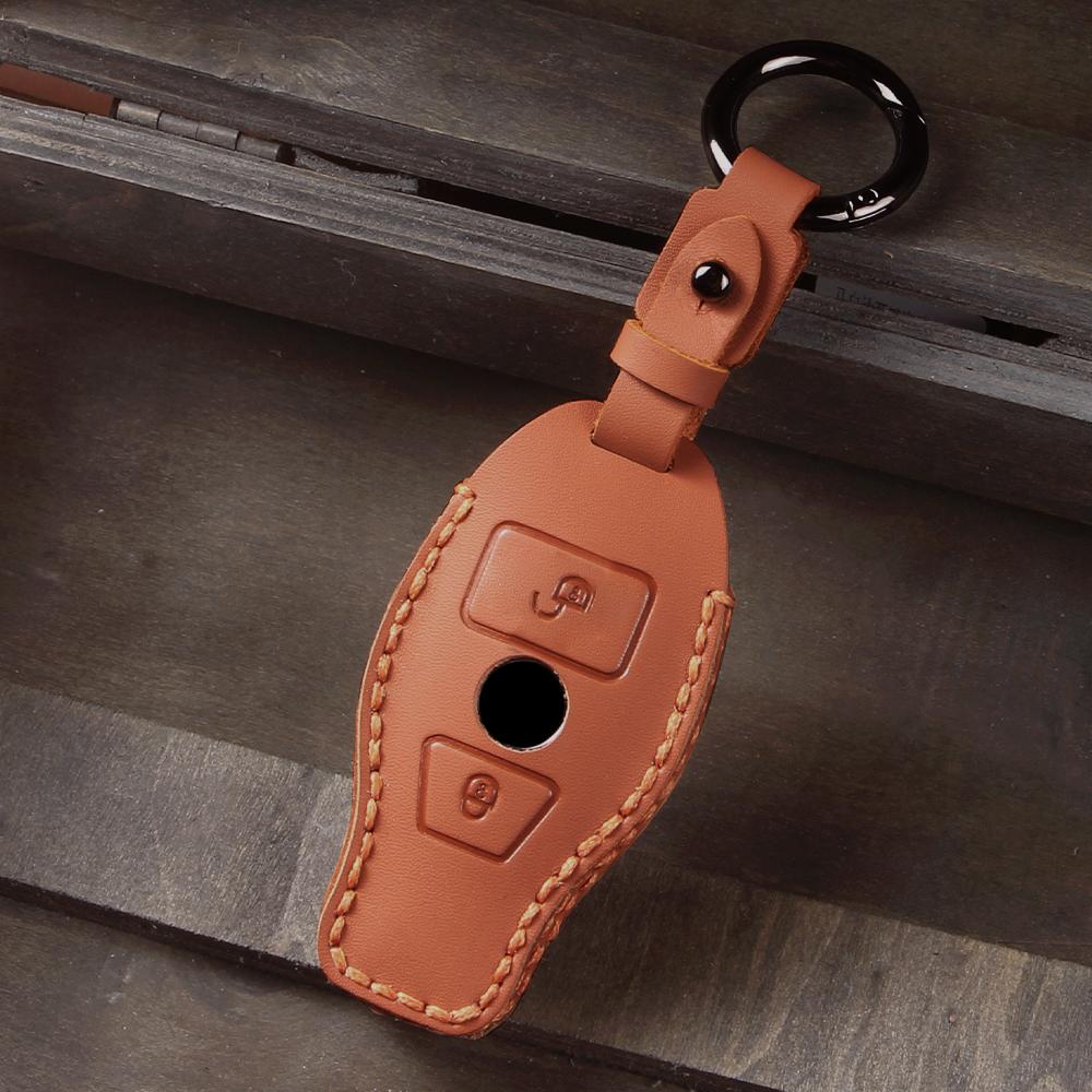 Leather Car Key Fob Case Cover Protector for Mercedes Benz E C G M R S Class W204 W212 W176 GLC CLA GLA AMG Car Accessories