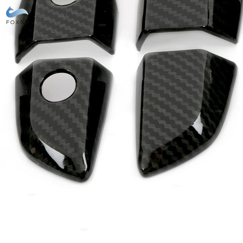 ABS Carbon Fiber Style / Glossy Black Exterior Door Handle Pull Cover Trim For Honda Civic 10th 2016 2017 2018  