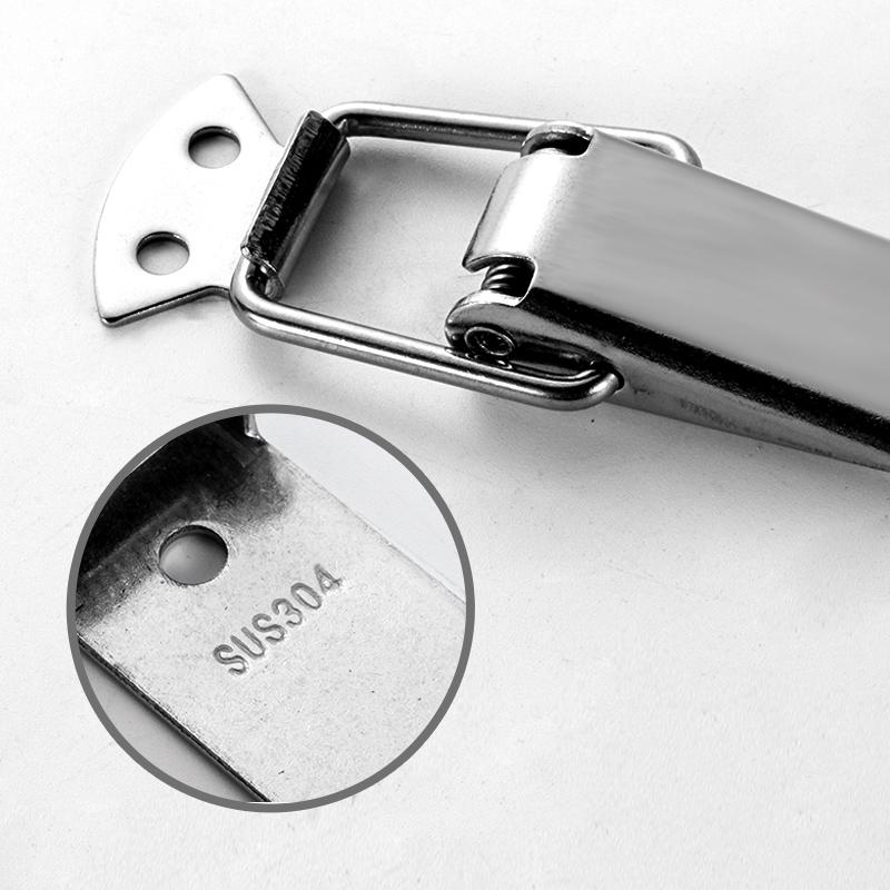 4PCS 304 Stainless Cabinet Box Locks Spring Loaded Latch Catch Toggle  Iron Hasps For Sliding Door Window Furniture Hardware