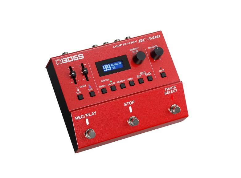 BOSS Loop Station 13 saate kadar kayıt arkadan aydınlatmalı XLR mikrofon stereo çift güç uygun ve RC-500 2 Kanallı Looper zaman, LCD, jak,