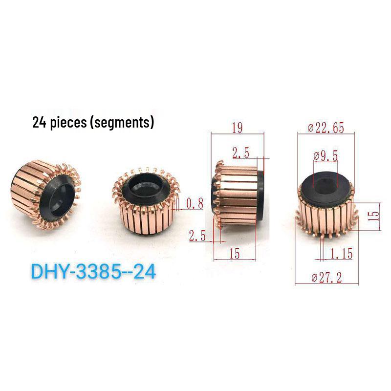 Angle Grinder Commutator 22.65x9.5x15(19)x24P, Fits 6-100 Models