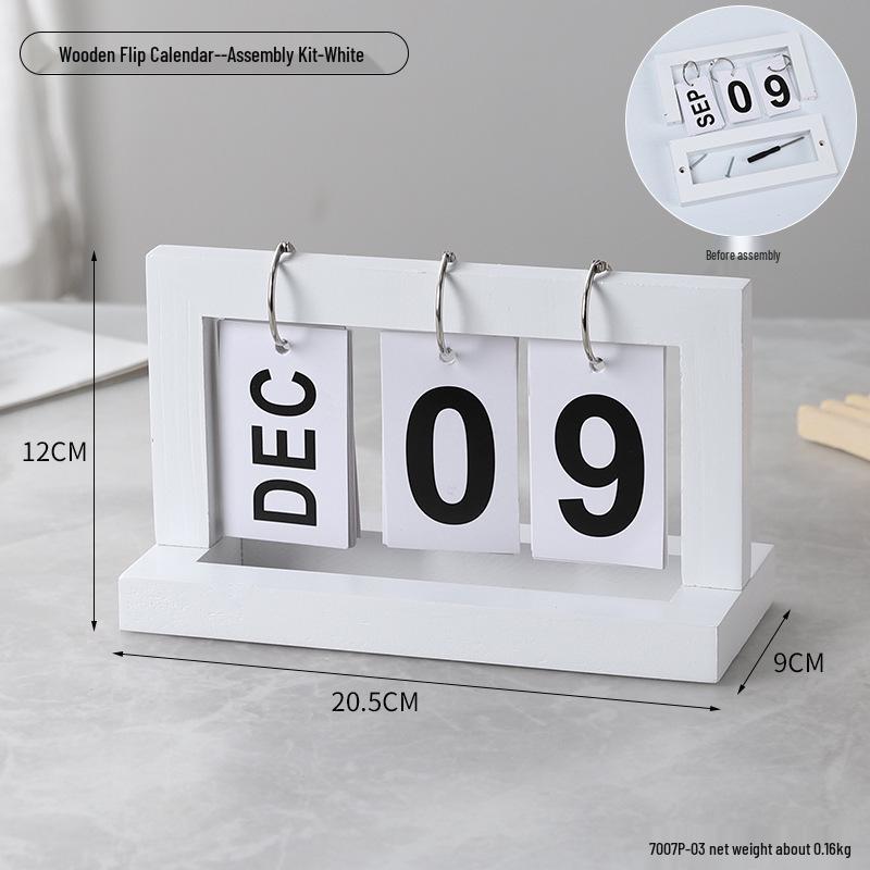 Simple Wood Flip Calendar: Perpetual Desk Ornament & Photo Prop