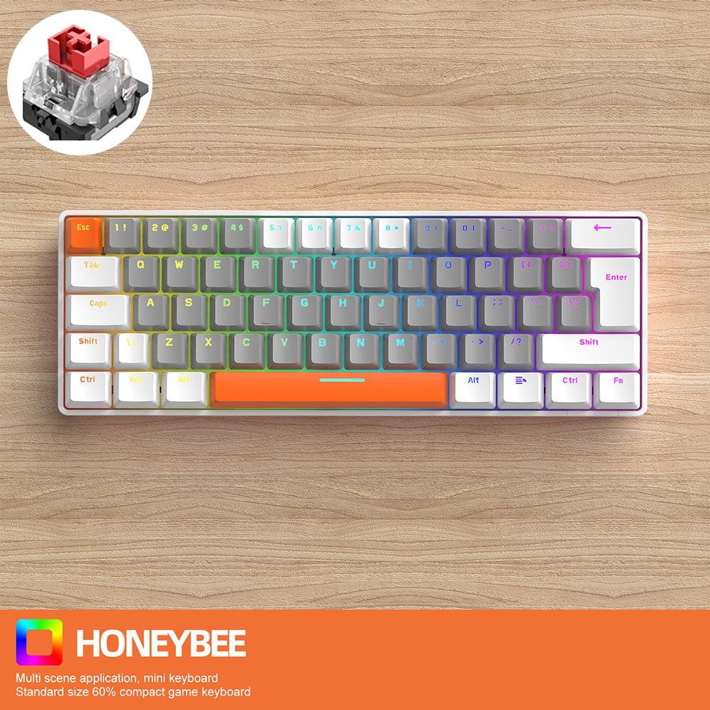 T60 Mechanical Keyboard 100 Keys RGB Backlight Red/Green Switch USB Wired Mechanical Gaming Keyboards Type-C Personalized Keycap