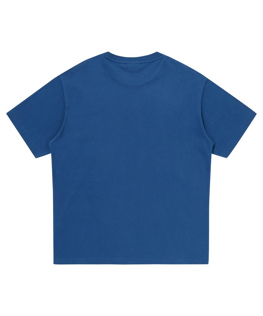 Syupeodeulai Overlap Graphic T-Shirt Dark Blue