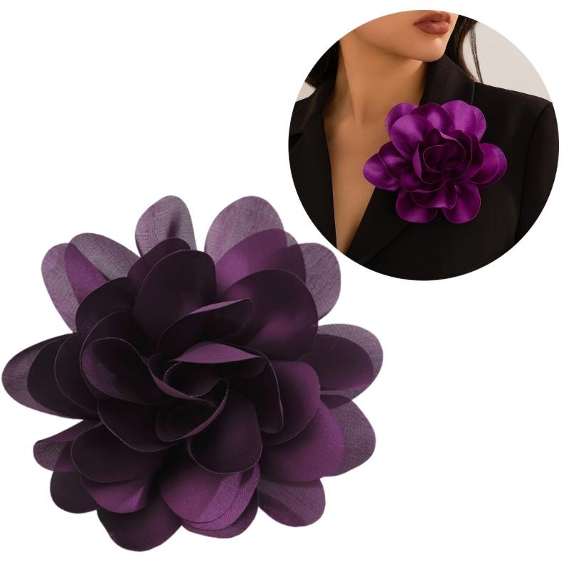 Fashionable Fabric Flower Brooch Unique Fabric Flower Lapel Pin Dainty Brooch Pin for Anniversary Celebrations