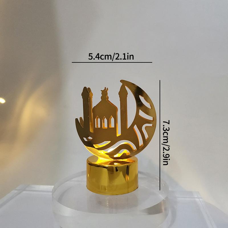 Electronic Ramadan Candle Lantern  Muslim Ramadan Lantern Table Decorations Eid Mubarak Desk Accessories Ramadan Party Gifts