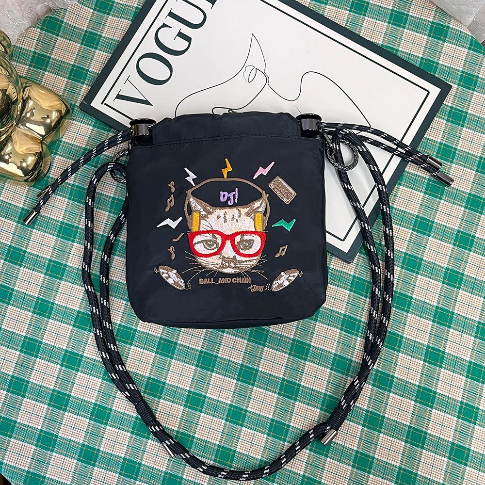 2025 Japanese Style Cute Cartoon Embroidery Crossbody Shoulder Bag for Women