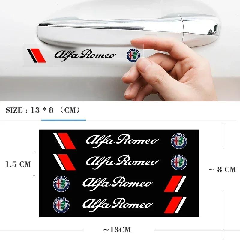 4 szt. Naklejki na klamki drzwi samochodowych Naklejki winylowe na karoserię Naklejki Akcesoria do Alfa Romeo 4C 159 Spider Giulia Giulietta 156 147