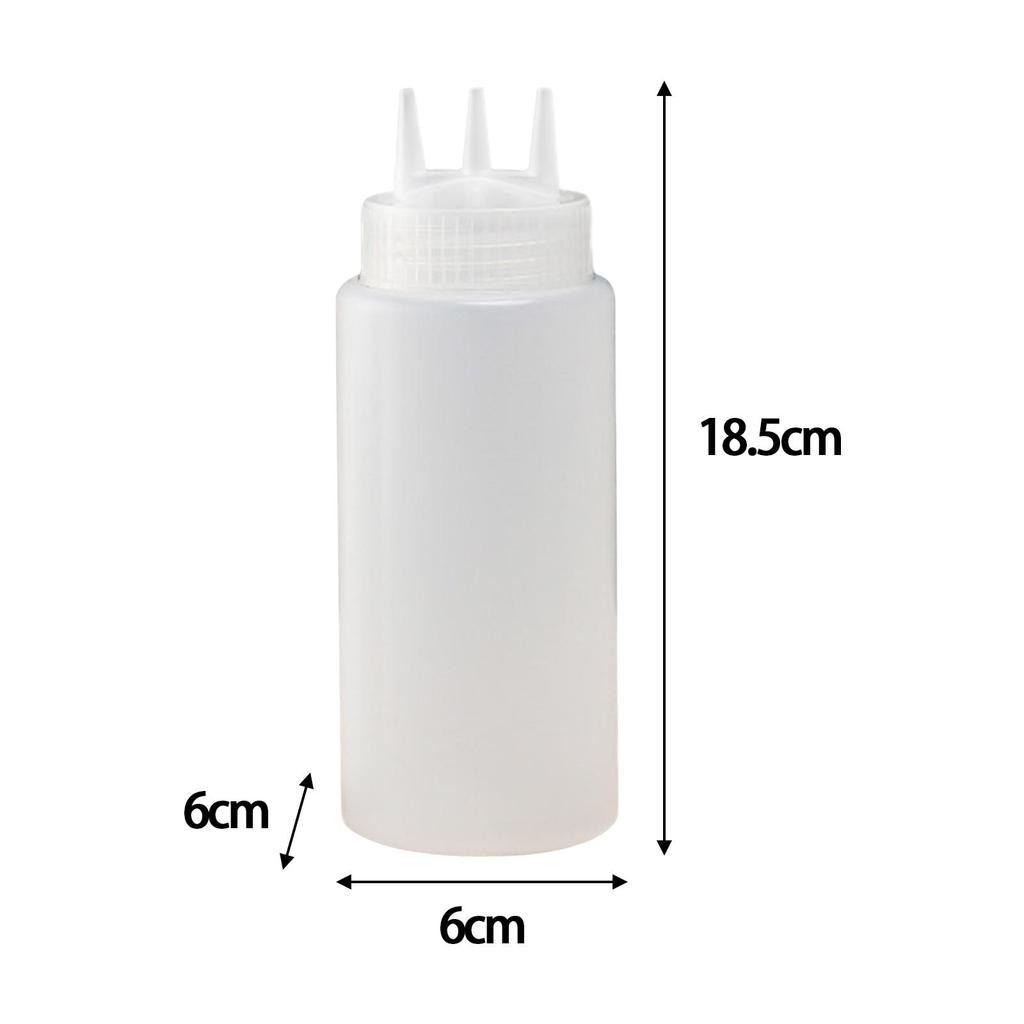 3 Hole Ketchup Bottle Salad Dressing Bottle Gadget Squeezable Refillable for Syrup Sauces Condiments Ketchup