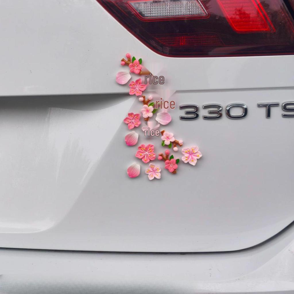 Exclusive 3D Peach Blossom Sticker: Cherry Blossom Pattern Car Rear Decal