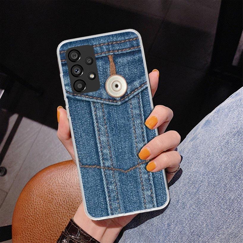 Jeans Cowboy Denim Printed Phnoe Case for Samsung Galaxy A17 A37 A57 A16 A26 A36 A56 A15 A14 A13 A55 A54 A53 A35 A34 A33 A25 A24