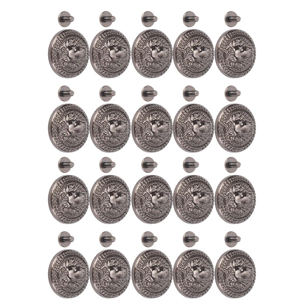20 Sets   Rivet 24mm Diameter Vintage Decorative Zinc Alloy   Head Rivet Button with 7mm Screws