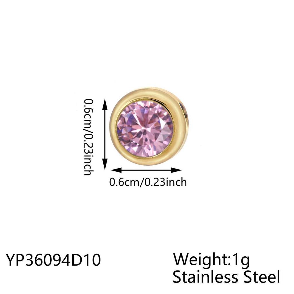 Stainless Steel Rhinestone Inlaid Necklace and Bracelet DIY Round Pendant Charms