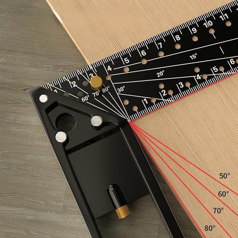Multifunctional Right Angle Ruler 90 °/45 ° High Precision Positioning Marking Thickened Angle Ruler Woodworking Special Tools