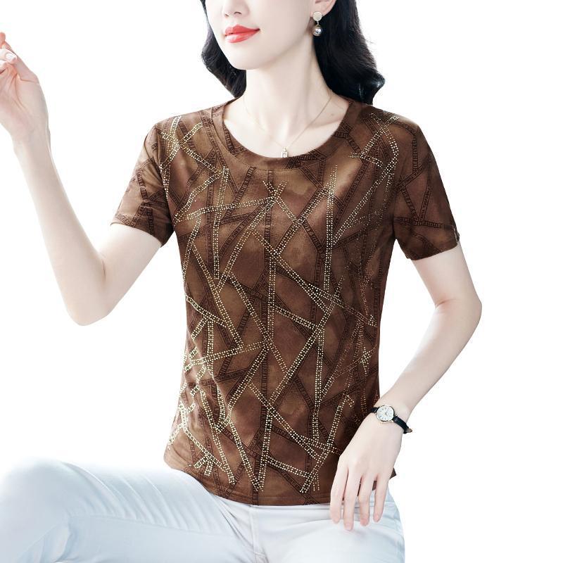 Women's Summer Ice Silk Short Sleeve T-Shirt - Cooling, Breathable, Loose, Versatile Casual Top