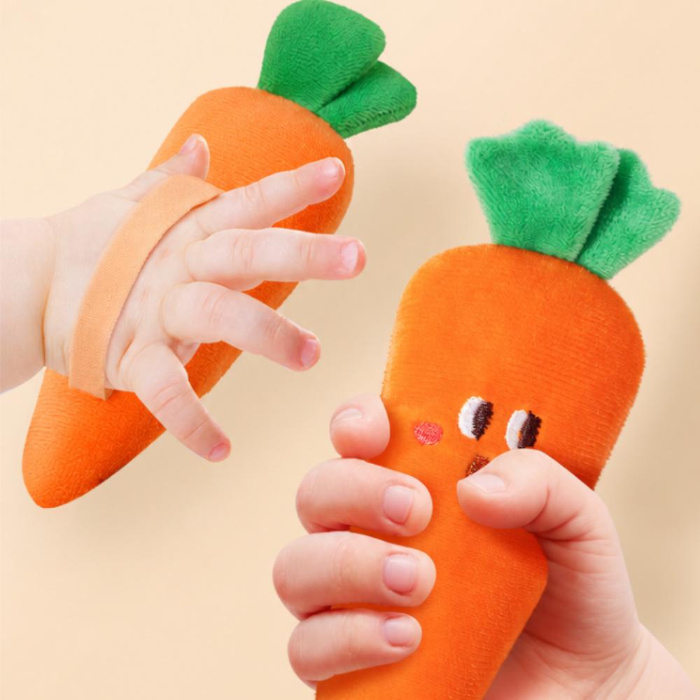 Infant Startle-Reflex Soothing Hand-Grip Toy for Sleep (1Banana, 1Carrot)