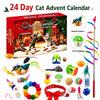 Christmas Countdown Calendar Blind-Box 24pc3d Pet Toy Blind-Box CatWand Bell Ball Mouse Plush Self-Amusing Pet Toy Set Christmas Gift