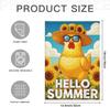 Hello Summer Chicken Garden Flag 12x18 Inch Double Sided – Funny Cool Rooster with Sunglasses & Sunflower Yard Decoratio