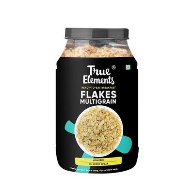 True Elements Vícezrnné vločky 750g - Vícezrnné vločky k snídani | Vločky pro regulaci hmotnosti | 100% celozrnné | Zdravé vločky k snídani