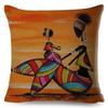 Abstract Painting Cotton Linen Decorative Cushion Cover Africa Life African Woman Home Decor Pillow Case Exotic Pillowcase