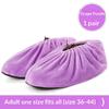 Thick Flannel Shoe Covers 1 Pair Portable Reusable Non-slip Overshoes for Travel Hotel Indoor Foot Protection