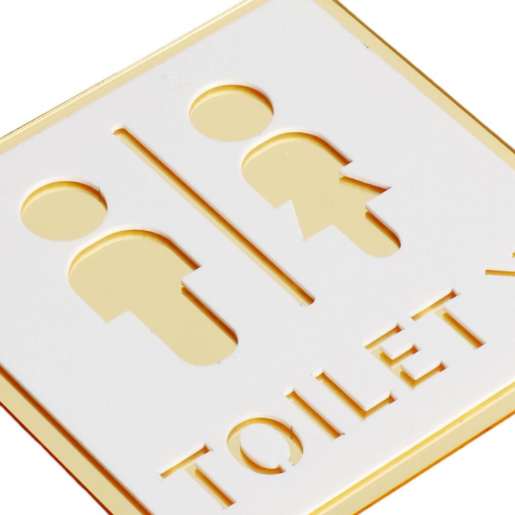 Square 12cm Bathroom Sign Acrylic Washroom Plaque Accessory Bathroom Wall Art for Parking Lots Convenient Assemble Durable