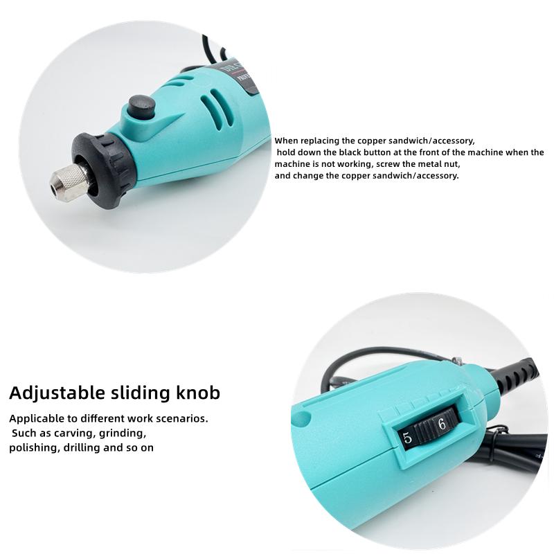 130W Electric DIY Variable Speed Grinder Multi-Function Rotary Hand-held Cutting Machine for Wood Drilling Rust Removal