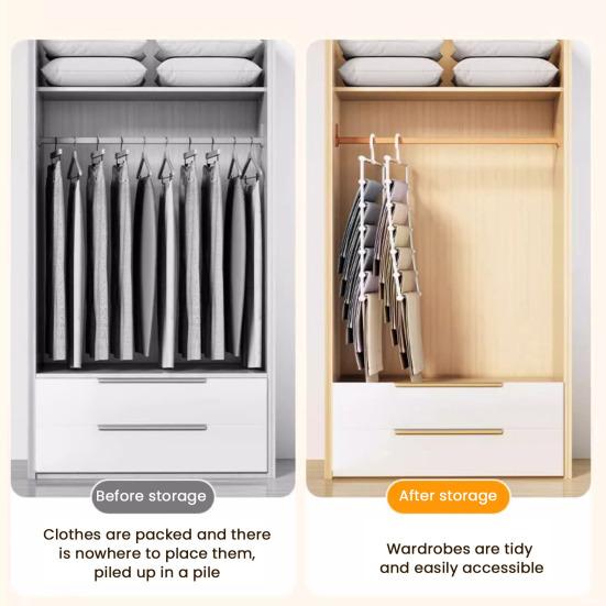 Věšák na kalhoty vícepatrový nerezový věšák na kalhoty otočný hák o 360 stupňů skládací design stojan na uskladnění kalhot