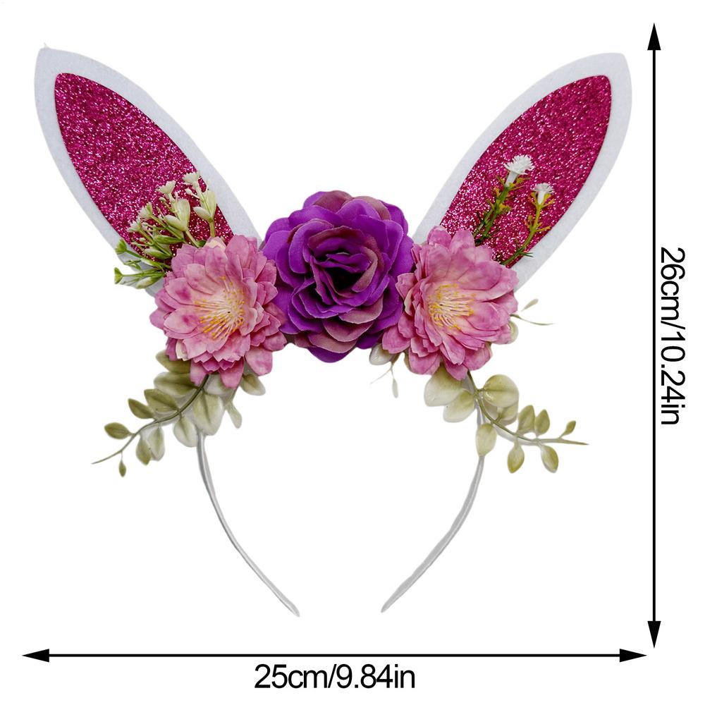 Easter Bunny Headband Adjustable Soft Glitter Cartoon Costume Decoration Adult Kids Party Favor Headband For Cosplay Photo Booth