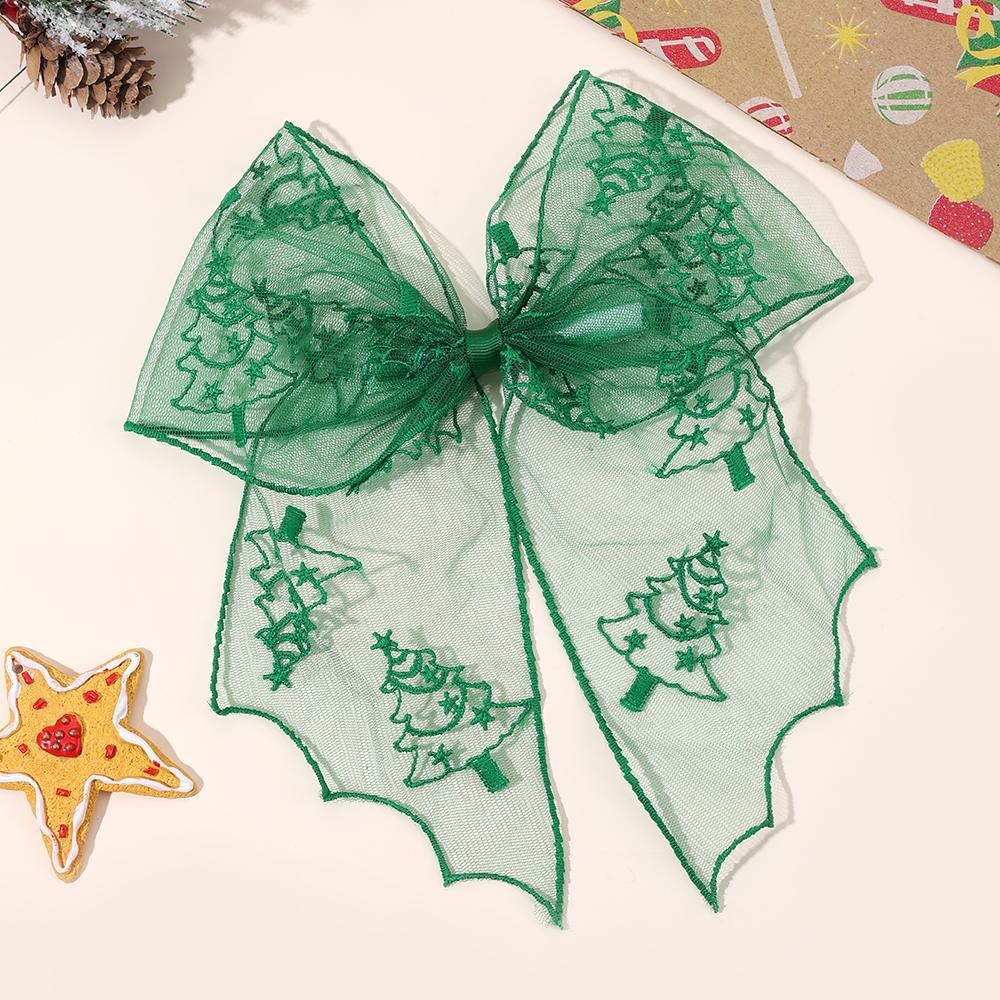 Halloween Bat Bow Hair Clips Bat Embroidery Lace Tulle Veil Gothic Hairpins Spooky Cosplay Hair Accessories For Women Girls