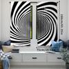 2Pcs Black And White Spiral Vortex Curtain Futuristic Pipeline Tube Endless Tunnel Striped Swirl Window Drapes All Season Charm