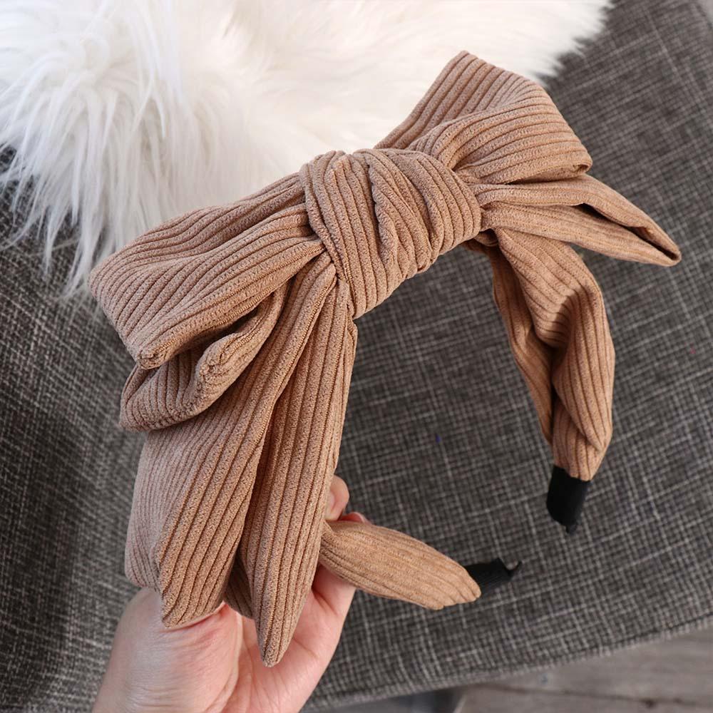 Wide Bowtie Hair Hoop Corduroy Wash Face Hairband Fashion Bowtie Headband  Girl