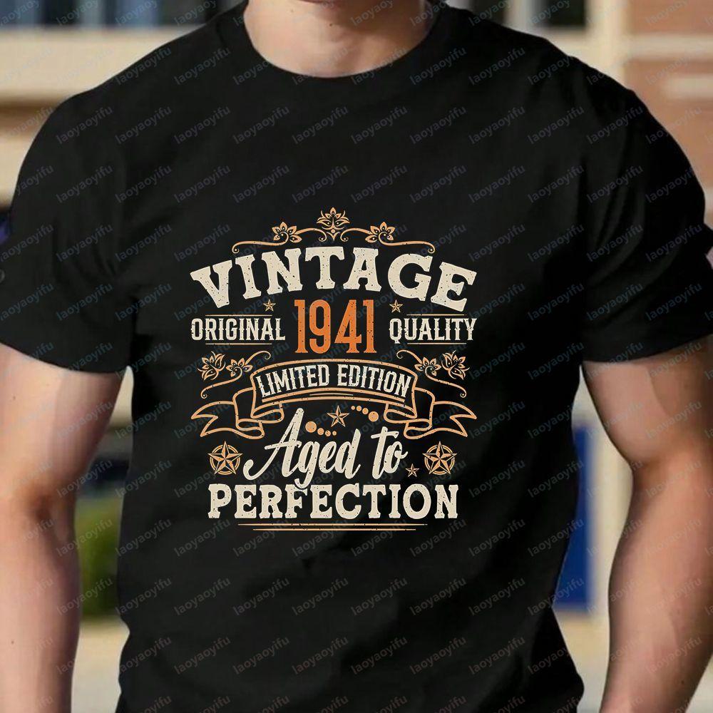 Vintage 1941-style Printed T-shirt - Unisex Trend - Harajuku Short-sleeved Shirt Suitable for Both Unisex and WoUnisex - Large Size