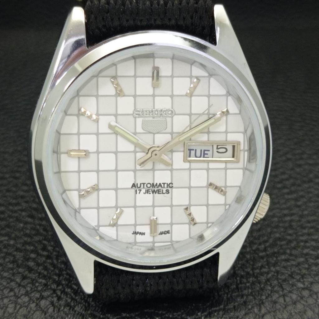 REFURBISHED JAPAN MADE SEIKO 5 AUTOMATIC MENS WATCH WHITE DIAL CUSTOM A440130-2 QV90-a440130