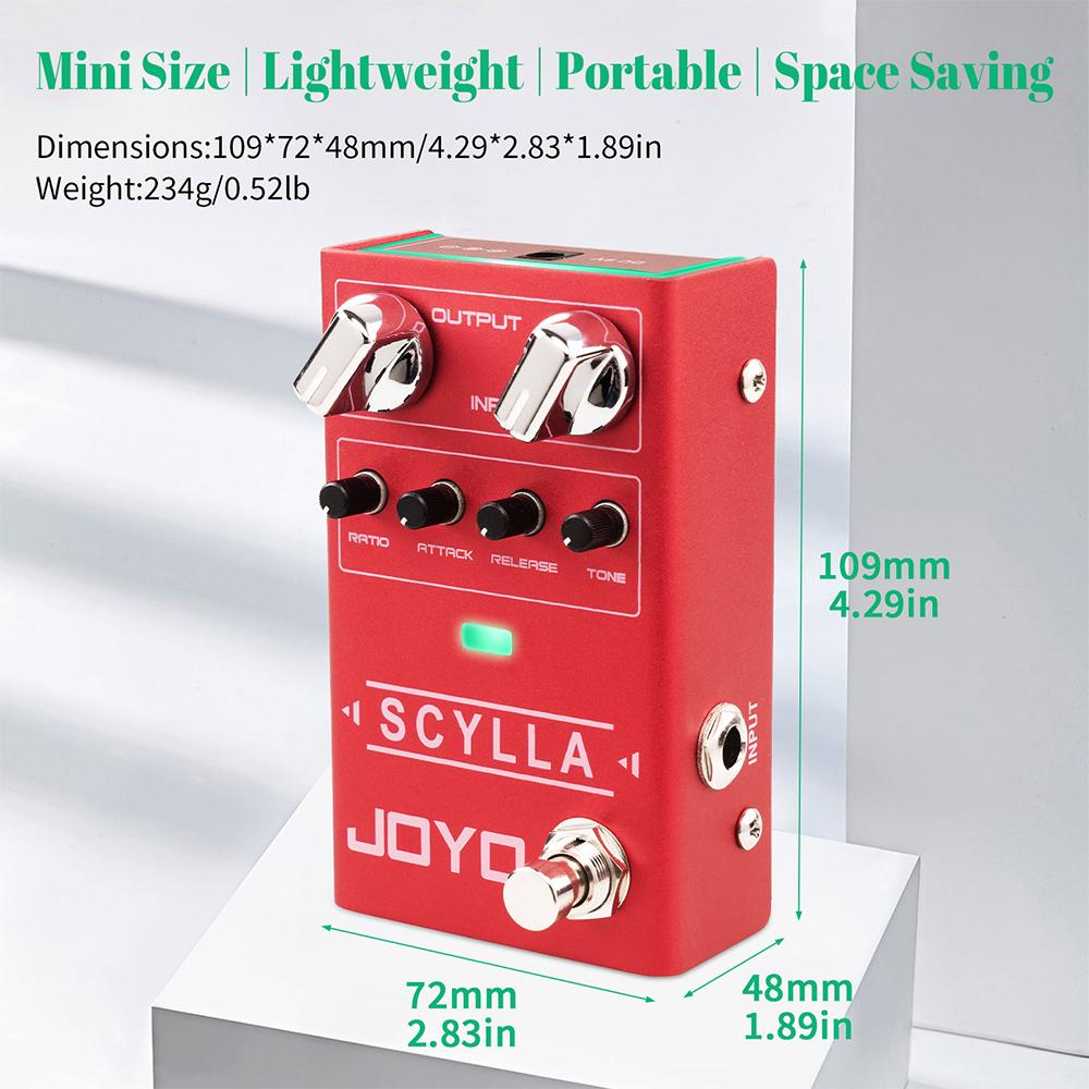 JOYO R-27 SCYLLA Bass Compressor Pedal High Dynamic Control Range Studio-grade Bass/Guitar Pedal with ATTACK/RELEASE/RATIO Knobs