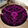 Sheep Skull Round Area Rug,Carpet Rug for Living Room Bedroom Sofa Playroom Decor,Non-slip Floor Mat