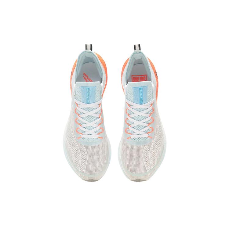 New LiNing Feidian Challenger Abrasion Resistant Rebound Low Top Running Shoes Women's White Blue Orange ARMS012-2