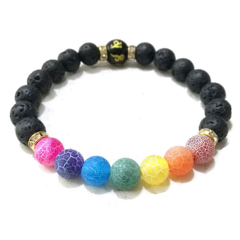 New Stock: Seven-Color Weathered Agate & Volcanic Rock Bracelet
