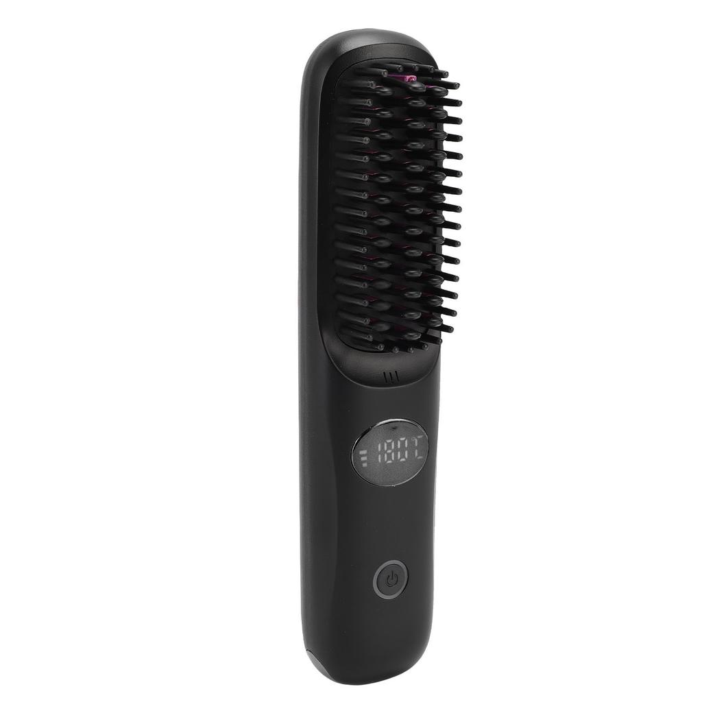 Cordless Hair Straightener Brush 3 Temps LED Display USB Rechargeable Straightening Ion Electric Hair Styling Comb for